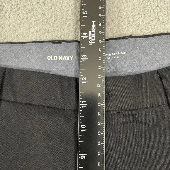 Old Navy Ultimate Straight Pants Men 38 Black Built in Flex Chinos - Picture 7 of 11